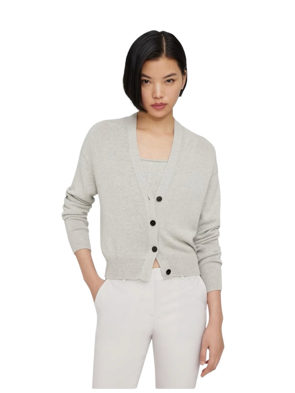 Theory Cashmere Blend V-Neck Button Sweater Cardigan Size Medium